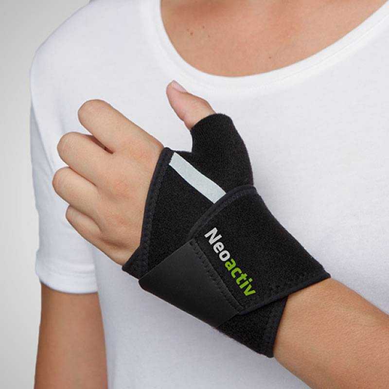 Muñequera envolvente con pulgar Neoactiv Black