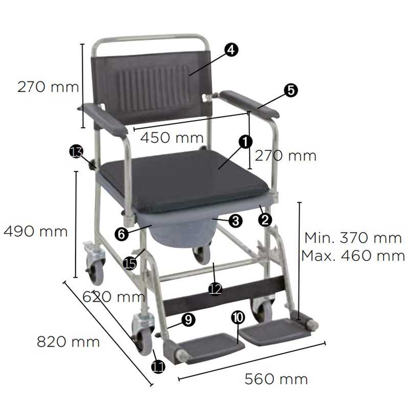 Silla de Ruedas con Inodoro Cascata