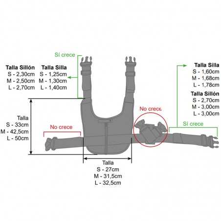 Chaleco Abdominal con Cremallera para Silla de Ruedas-Sillón