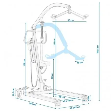 Grúa Eléctrica de Traslado Aúpa Plegable