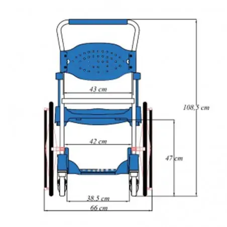Silla de Ducha y WC Moem Ruedas Grandes