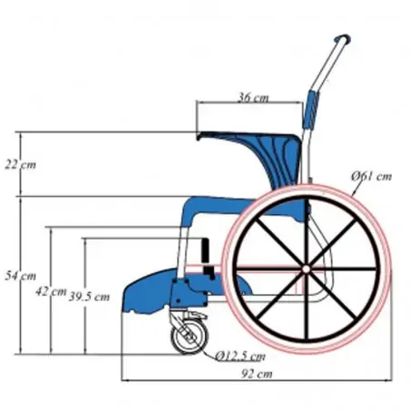 Silla de Ducha y WC Moem Ruedas Grandes