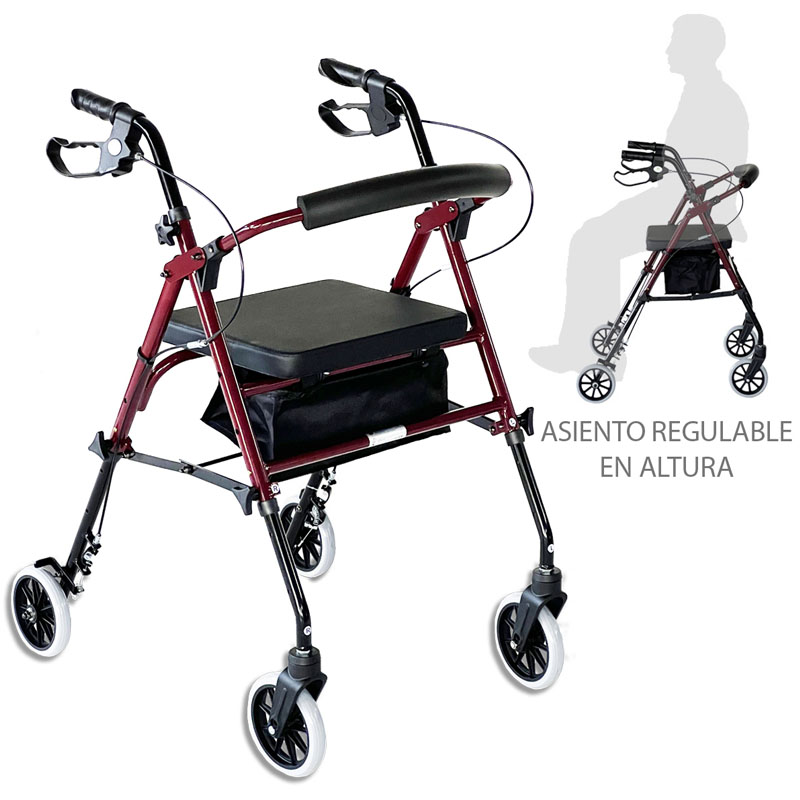 Andador con asiento regulable