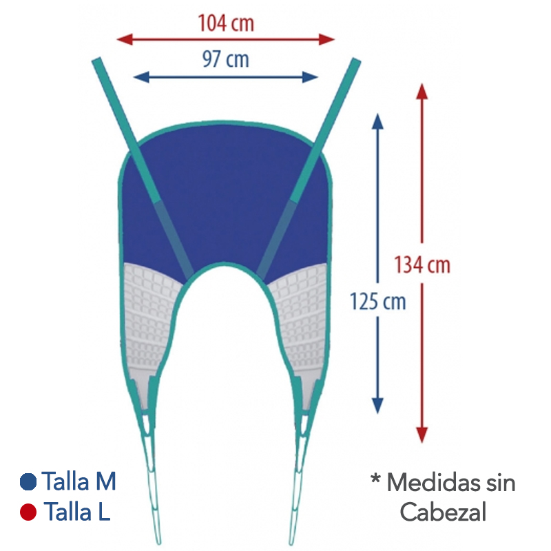 Arnés con Cabezal Confort Medidas