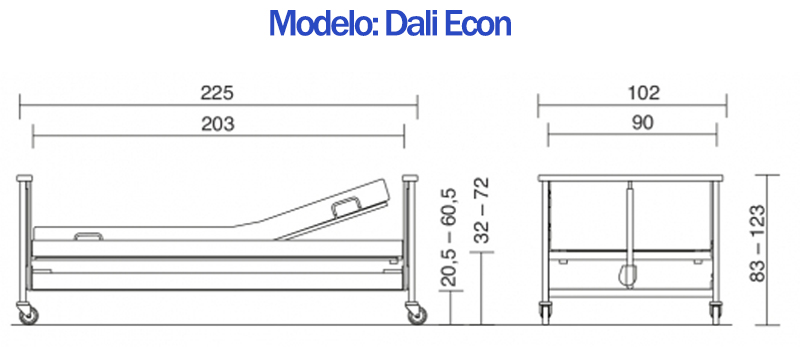 Cama articuladamedidas