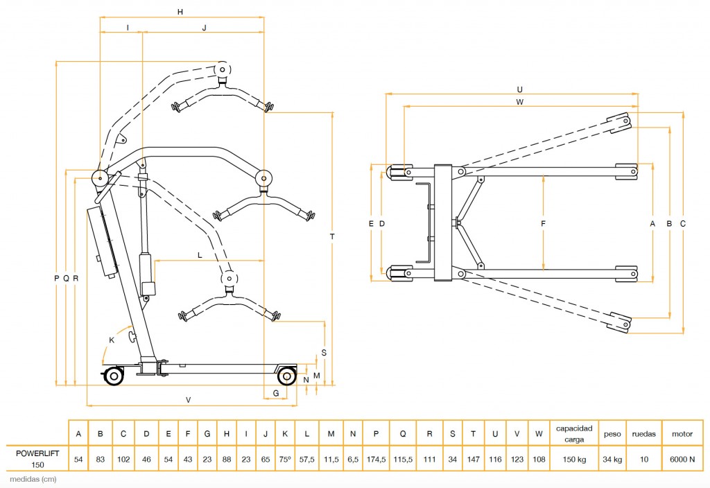 Medidas Powerlift 150